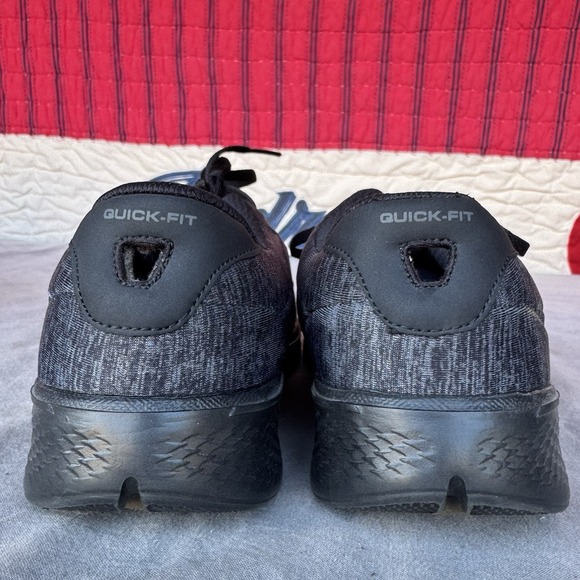 Size 9 - Skechers Women Black Gray Go Walk Memory Textile Slip On Shoes - Picture 7 of 10